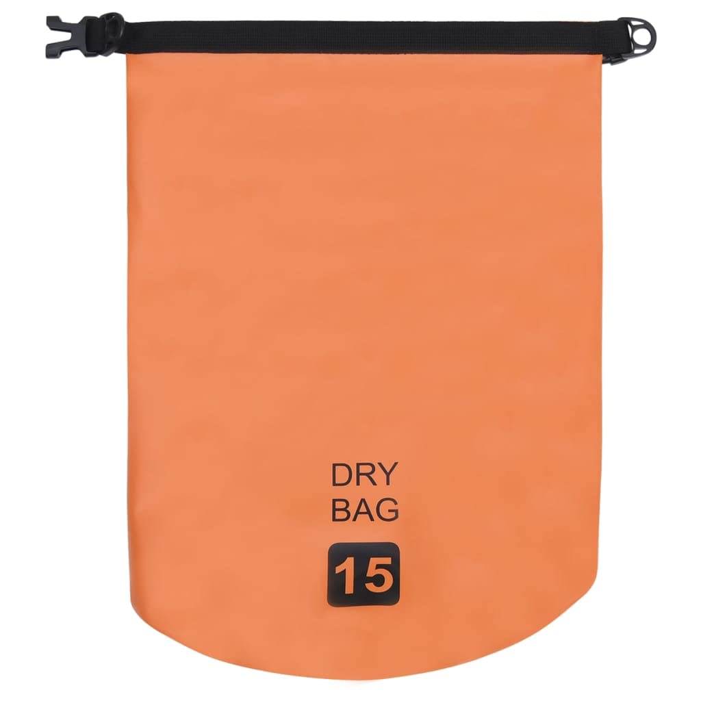 vidaXL Waterproof Dry Bag with Zipper - Orange PVC Backpack for Boating, Kayaking & Water Sports | Durable Waterproof Duffel for Beach, Camping & Outdoor Adventures