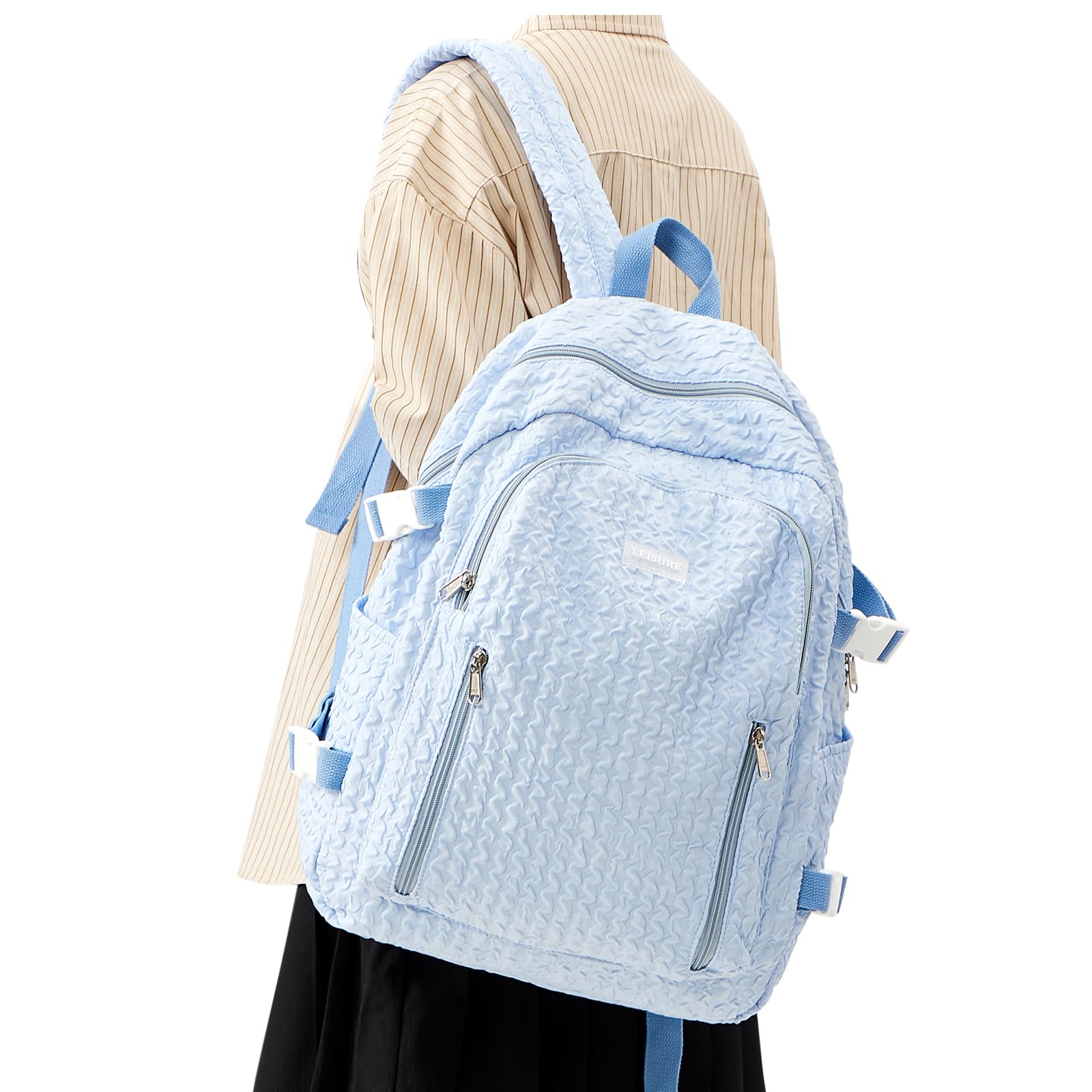 Weradar Lightweight Backpack for Teens - Kawaii School Bag for Girls & Boys, College Daypack (Blue) - Perfect for School & Travel