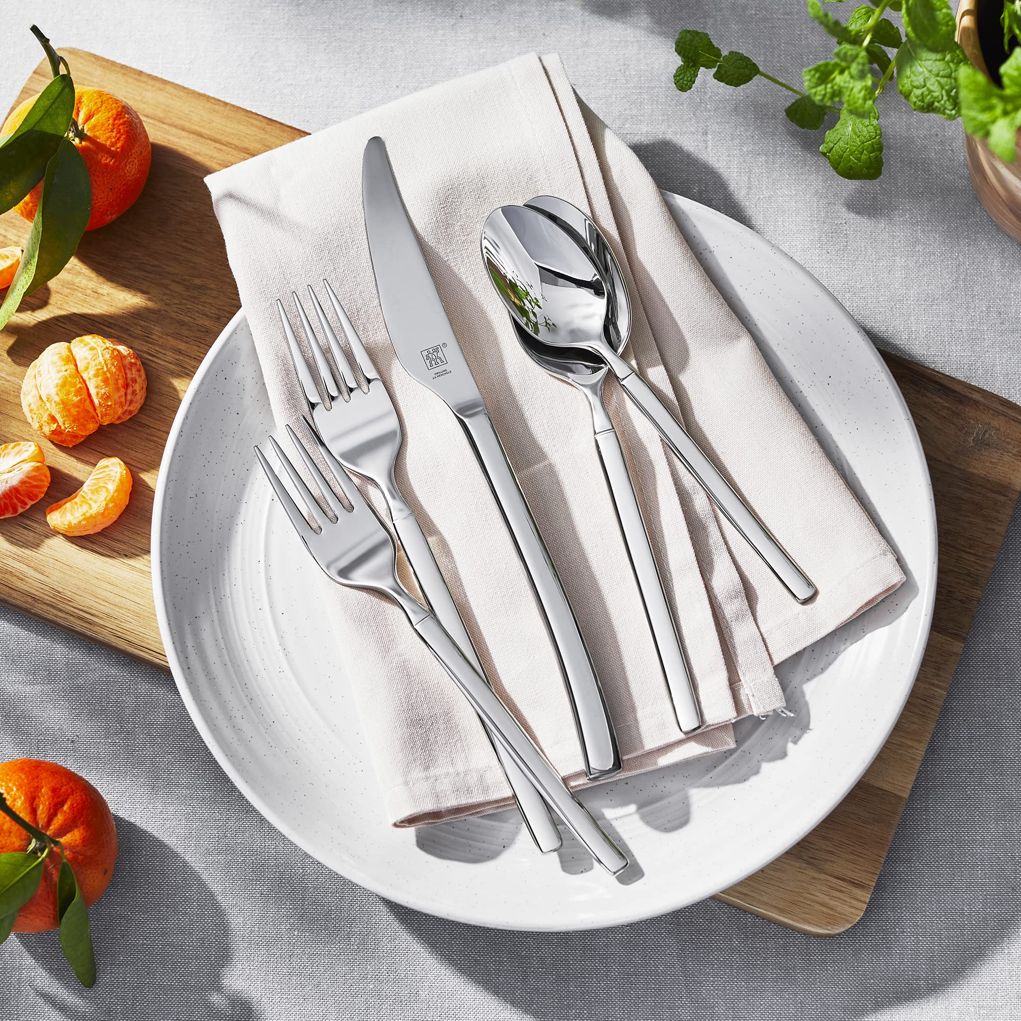 ZWILLING Premier Series Opus 45-Piece Stainless Steel Flatware Set - 300-Year Crafted Special Formula Steel, Dishwasher Safe, Service for 8 - Perfect for Fine Dining, Wedding Gifts & Upscale Entertaining