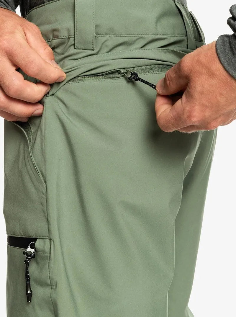 Quiksilver Men's Snow Utility Pants - Olive Green | Waterproof Snowboard & Ski Pants for Winter Sports & Outdoor Activities