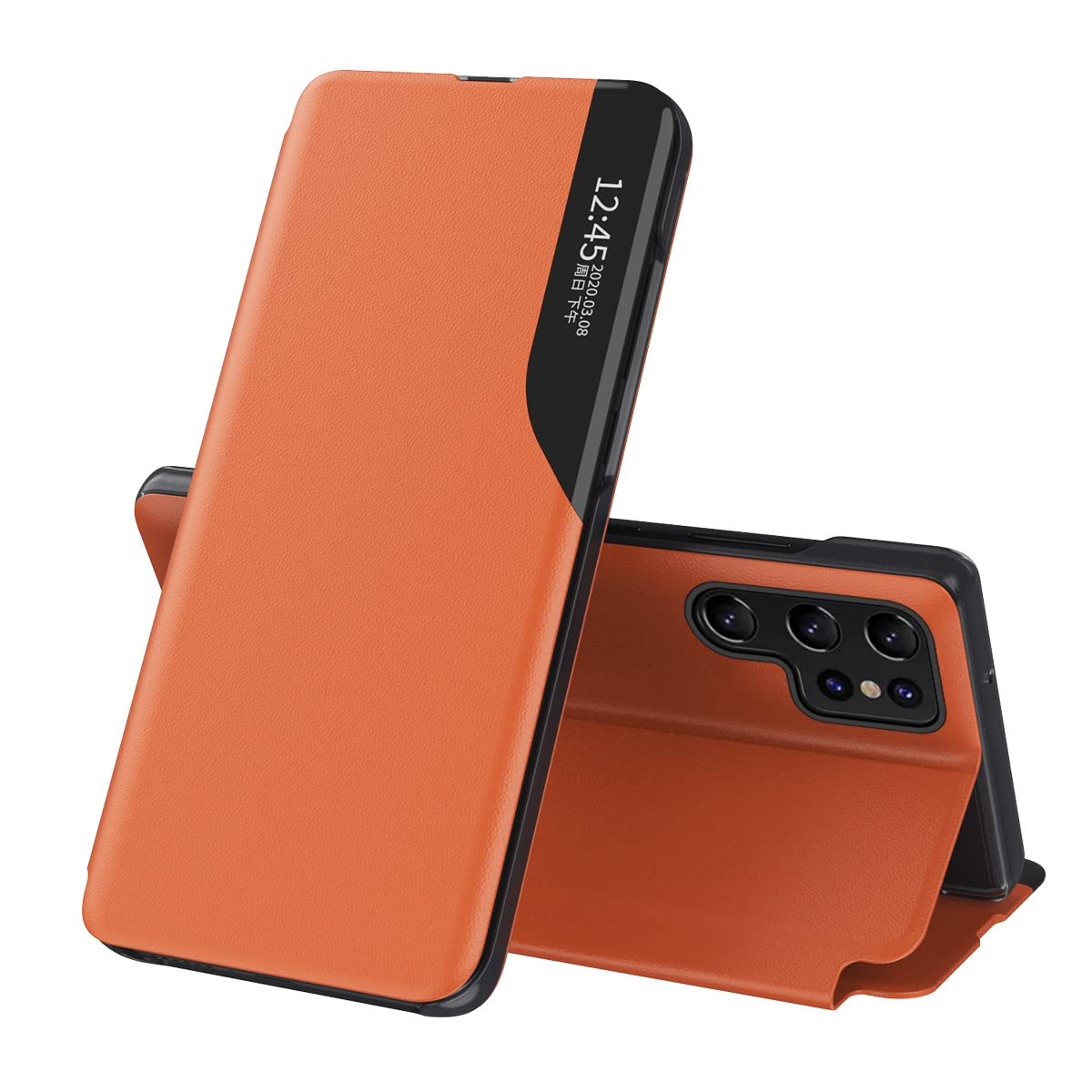Premium PU Leather Flip Wallet Case for Samsung Galaxy Note 20 Ultra - Shockproof Stand Cover with Side Display for Work & Travel