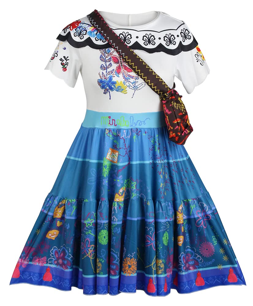 Unisex Bruno & Mirabel Cosplay Costume - Isabela Madrigal Dress for Adults & Kids | Disney Encanto Inspired Princess Outfit for Halloween, Cosplay & Theme Parties