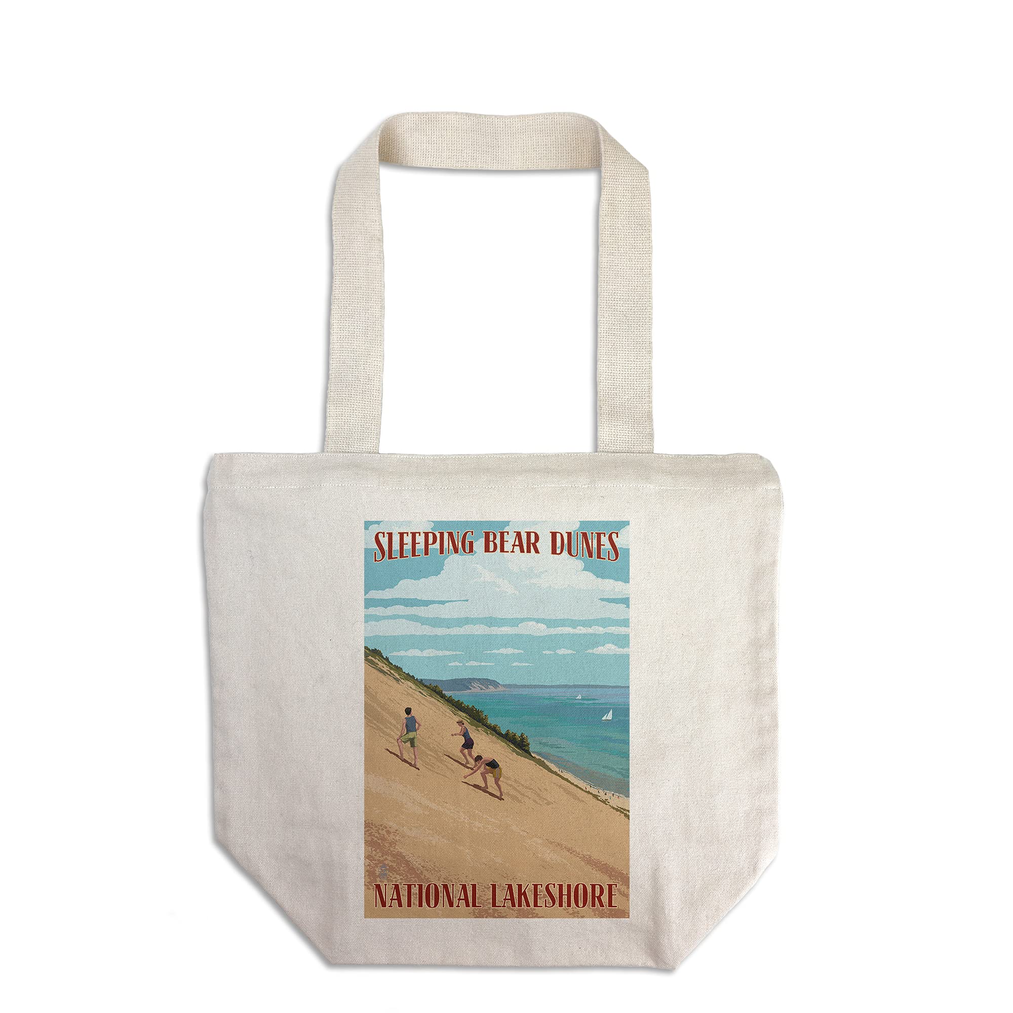 Lantern Press Michigan Sleeping Bear Dunes Tote Bag - 100% Cotton Canvas Reusable Shopping Bag - Perfect for Groceries, Beach Trips & Everyday Use