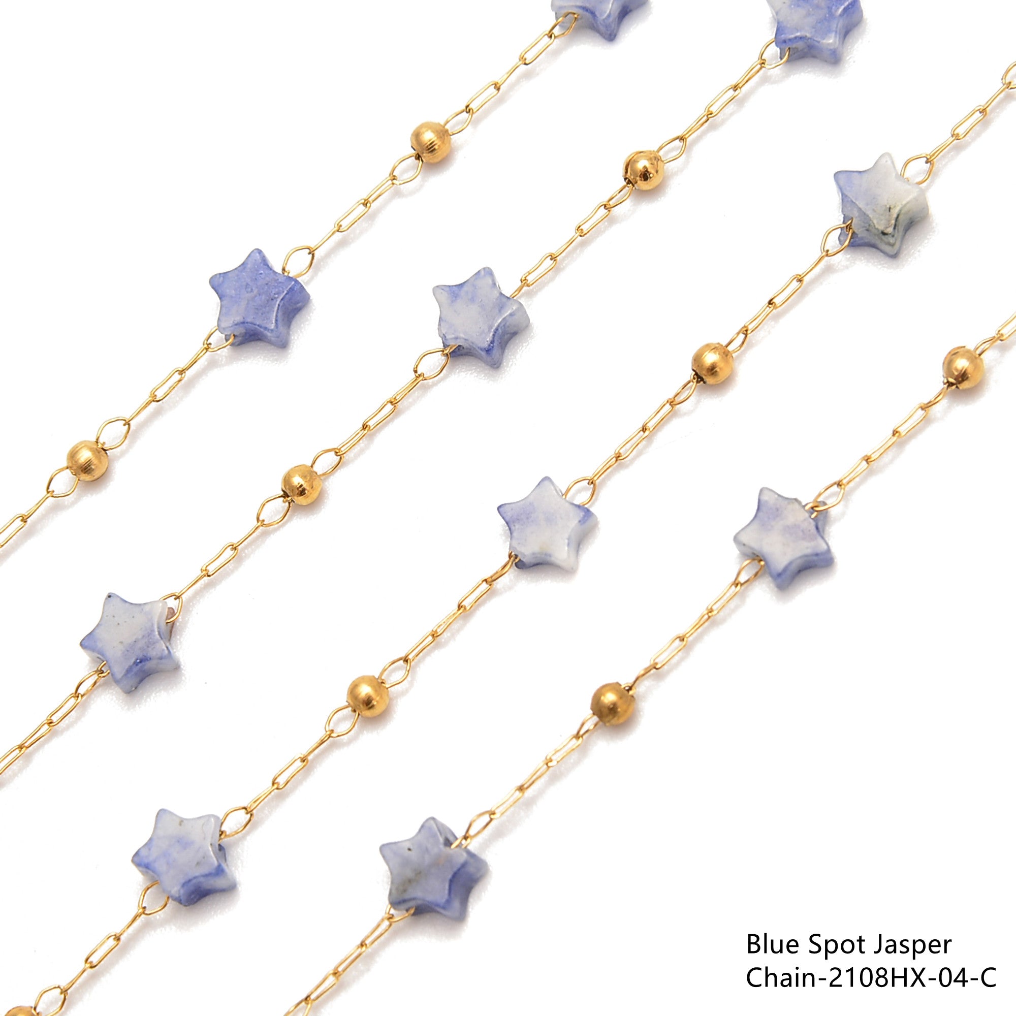 5mm Star Shape Beads Multi Gemstone Chain - 1 Meter Per Bag for Jewelry Making, DIY Crafts & Bracelet Designs