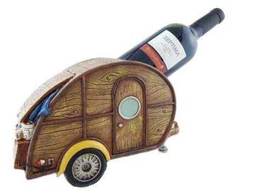 Wooden Wine Holder for Travel Trailers - Compact Teardrop Design for RV & Camping Trips - Perfect for Outdoor Adventures & Road Trips