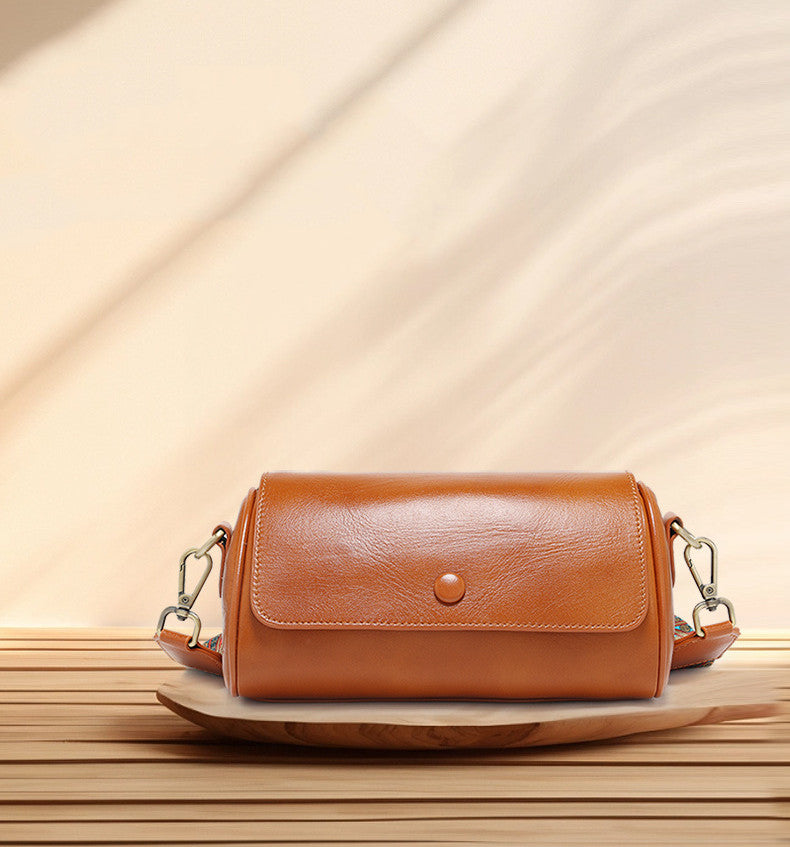 Stylish Women's Circular Crossbody Bag - Fashionable Leather Shoulder Purse for Everyday Use, Travel & Date Nights