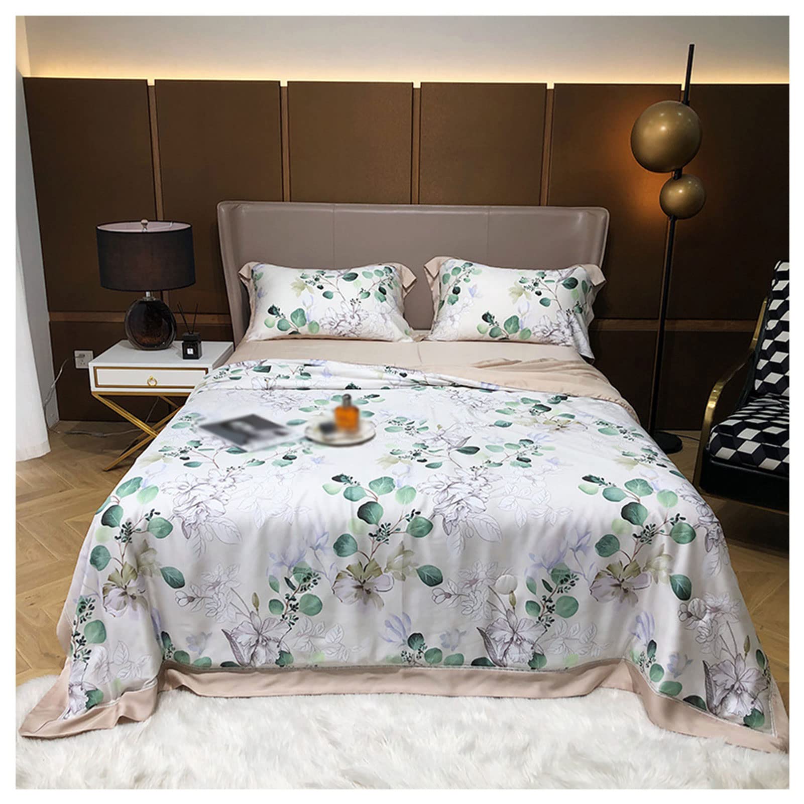 100% Tencel Summer Comforter Set - Breathable Ice Silk Cooling Blanket for Bed, Washable Queen Size 220x240cm | Perfect for Air-Conditioned Rooms & Hot Summer Nights