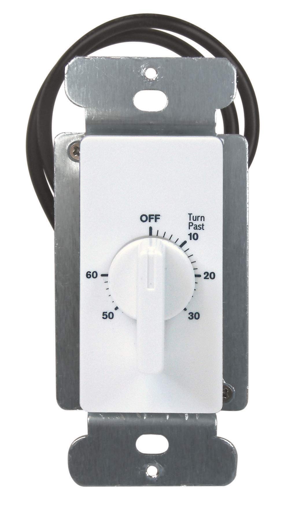 Prime Wire & Cable TNIW060 In-Wall 60 Minute Countdown Thumb Dial Timer - Smart Home Automation for Lights, Fans & Appliances | Perfect for Bathroom Exhaust, Grow Rooms & Energy Savings