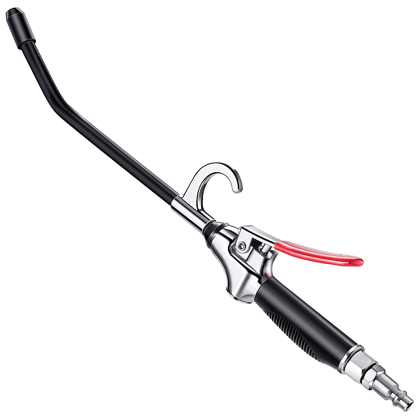 Industrial High Volume Air Blow Gun with Rubber Guard & Aluminum Nozzle - Anti-Slip Rubber Coated Metal Handle - Pneumatic Compressor Accessory for Dust Cleaning | Workshop, Garage, Auto Repair & DIY Projects