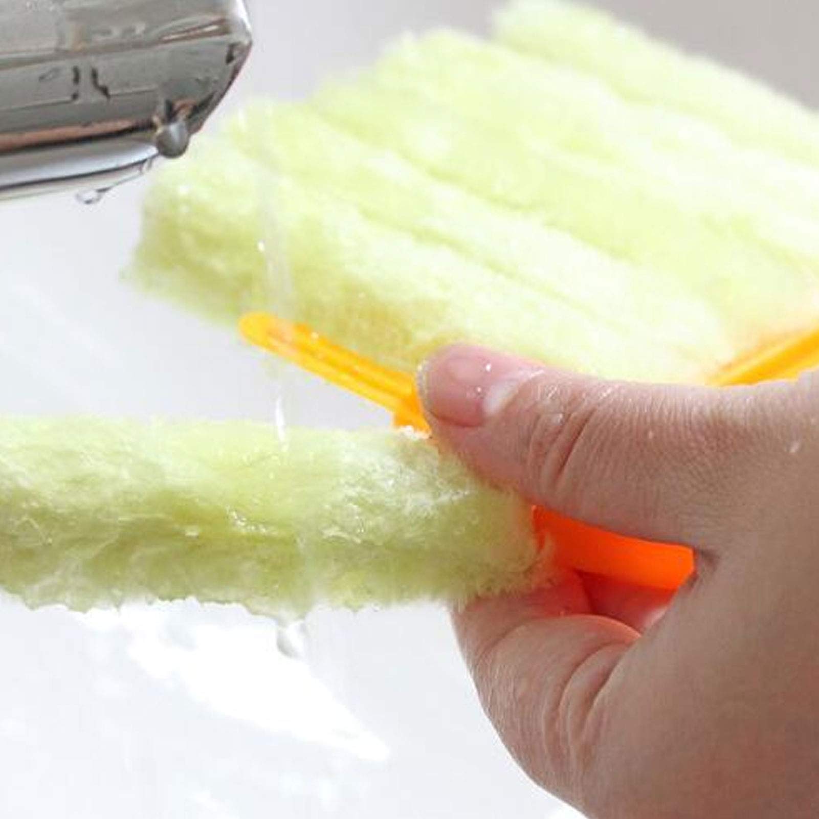 7-Finger Window Blinds Duster 2-Pack - Handheld Blind Brush for AC & Household Cleaning (Blue) - Perfect for Kitchen & Home Maintenance