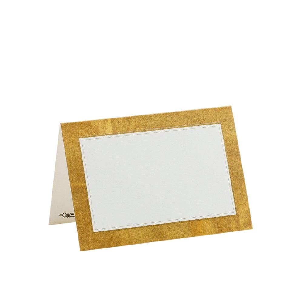 Elegant Caspari Gold Leaf Place Cards - Set of 50 for Wedding, Dinner Party & Special Events - Premium Seating Name Tags for Formal Occasions