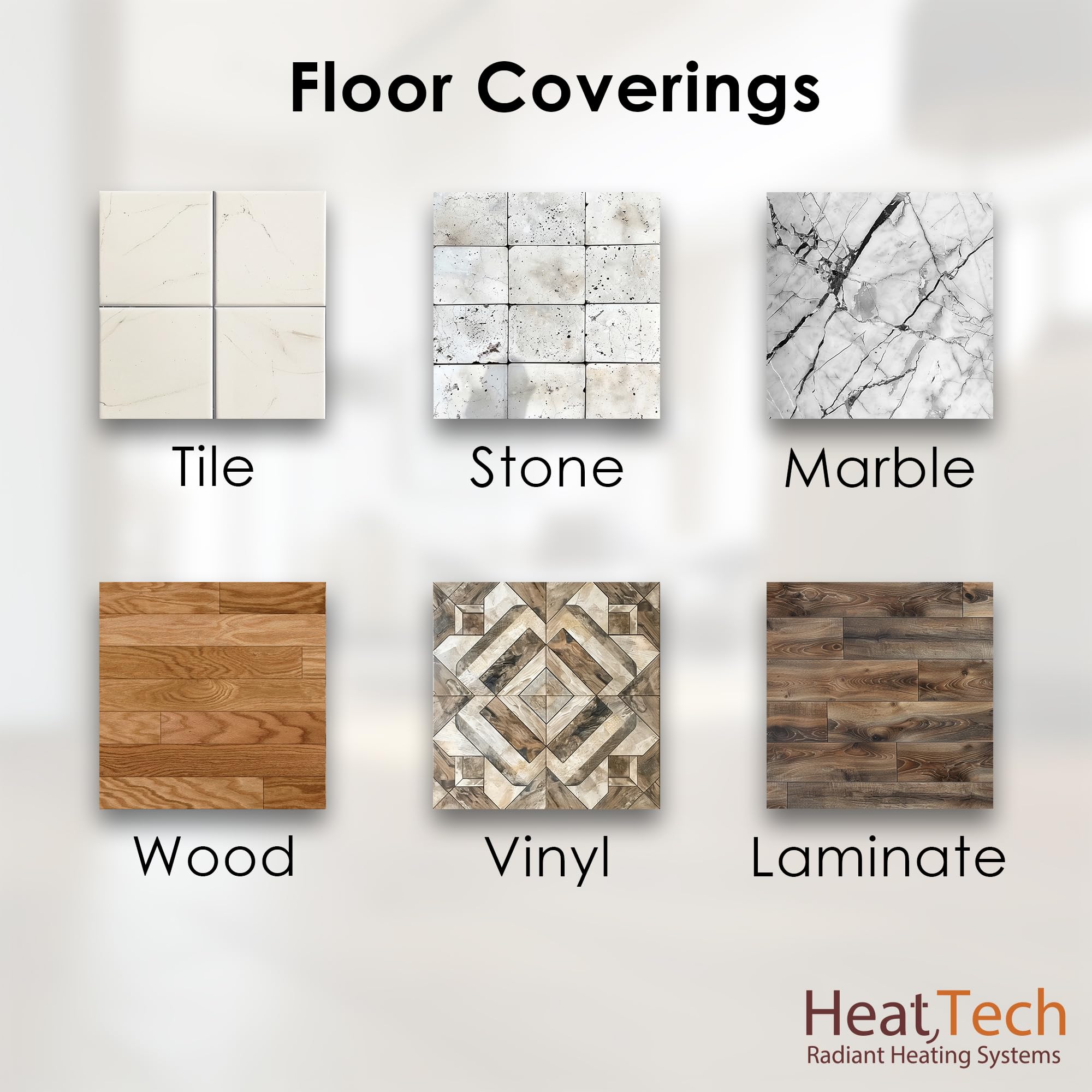 15 sqft HeatTech 120V Electric Radiant Floor Heating Mat for Tile & Stone Floors - Underfloor Heating System for Bathrooms, Kitchens & Living Rooms - Energy Efficient Warm Floor Solution for Winter Comfort