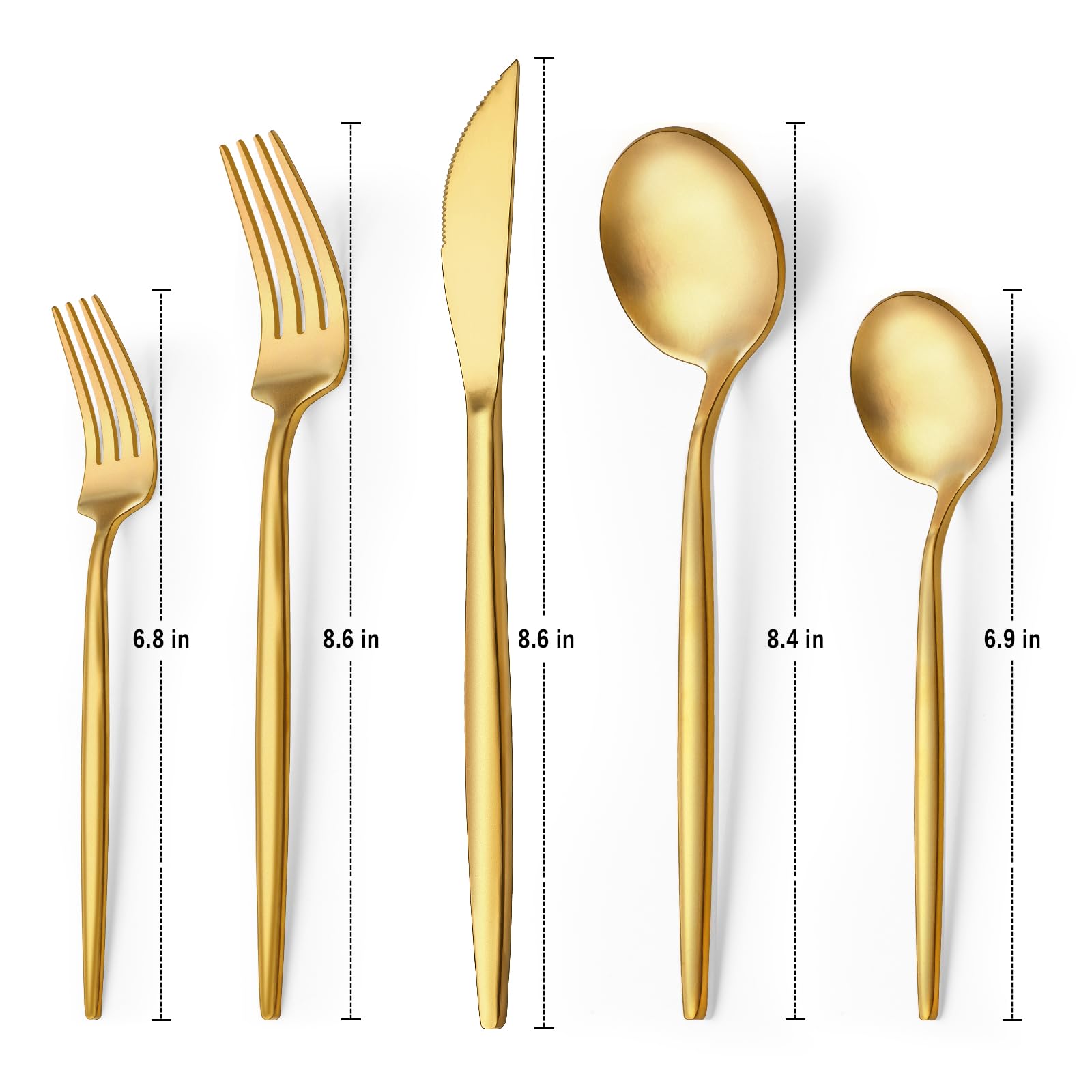 30-Piece Gold Silverware Set for 6 - Premium Stainless Steel Flatware Cutlery Set with Spoons, Forks & Knives - Elegant Dining Utensils for Home, Office, Restaurant & Hotel - Perfect for Dinner Parties, Weddings & Formal Events