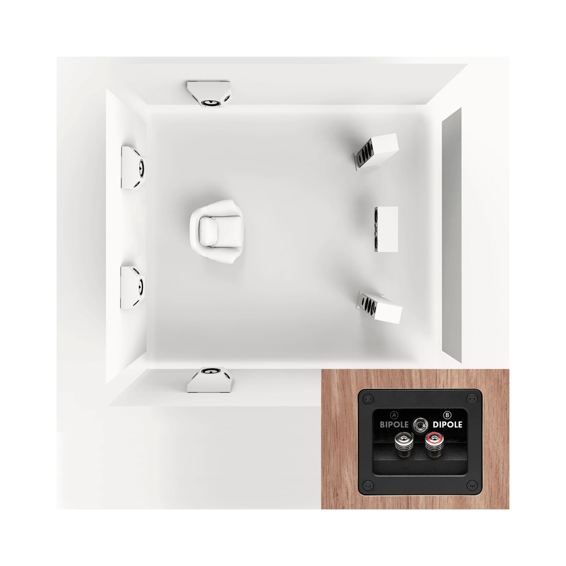 BRS1 Triangle Surround Sound Speakers - 360° Immersive Audio for Home Theater Systems (Pair) | Perfect for Movie Nights, Gaming & Music Listening