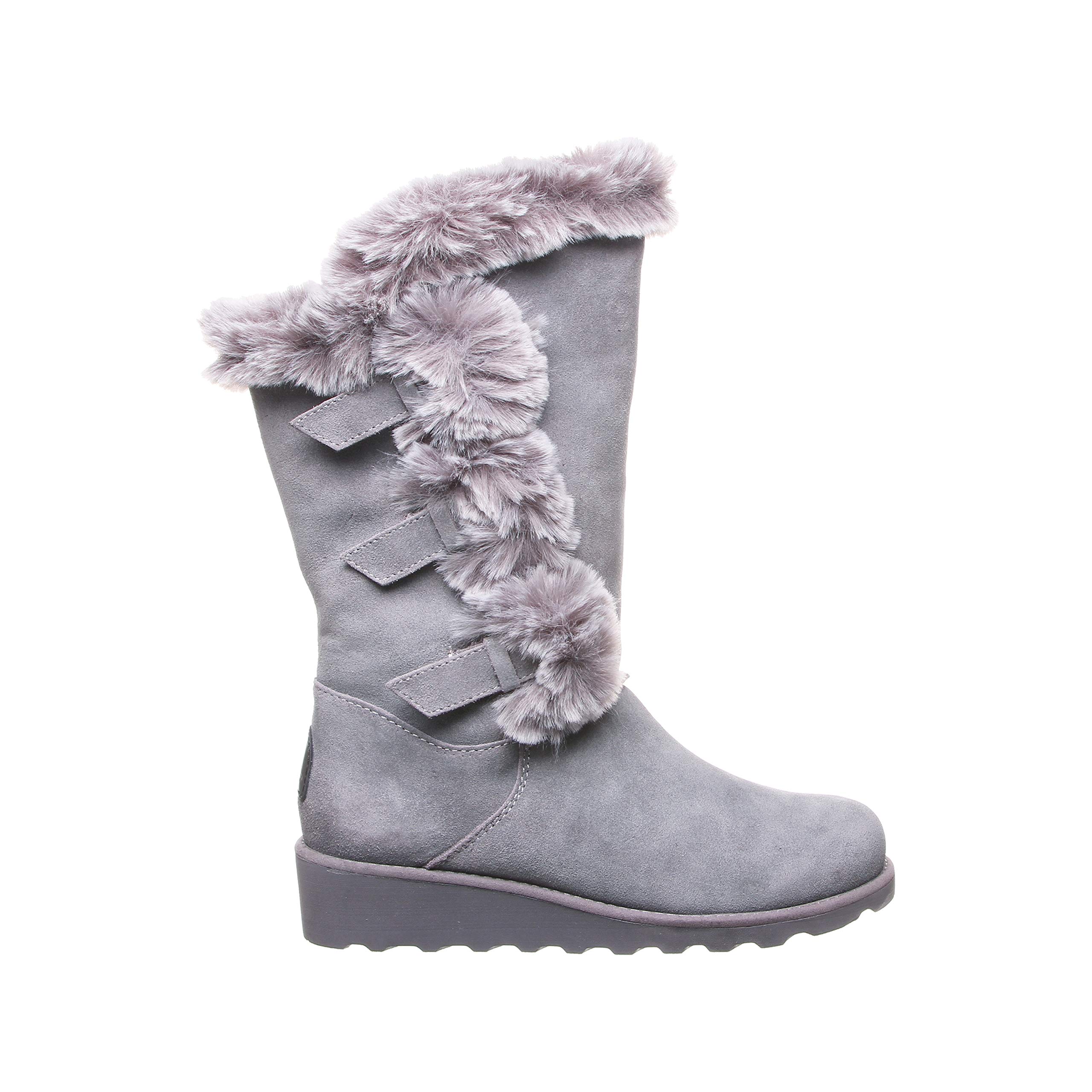 BEARPAW Women's Genevieve Suede Slip-On Winter Boots - Comfortable Ankle Boots for Women in Multiple Colors | Perfect for Casual Outfits, Snow Days & Winter Adventures