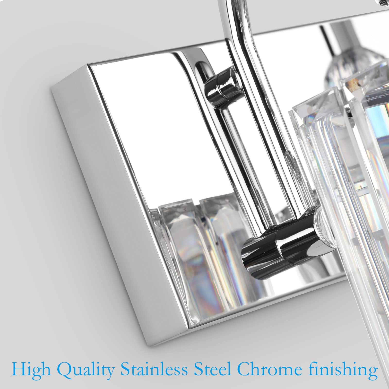 Ralbay Chrome Crystal Bathroom Vanity Light - 3-Lights, 24