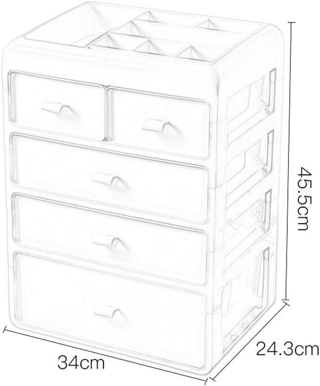 4-Tier White Plastic Storage Cabinet - Organizer Wardrobe Drawer for Home, Office & Closet Organization - Perfect for Bedroom, Bathroom, and Kids' Room Storage Solutions