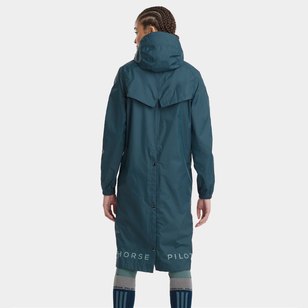 Waterproof Horse Pilot Women's Long Raincoat - Lightweight Windproof Rain Jacket for Outdoor Riding, Hiking & Commuting