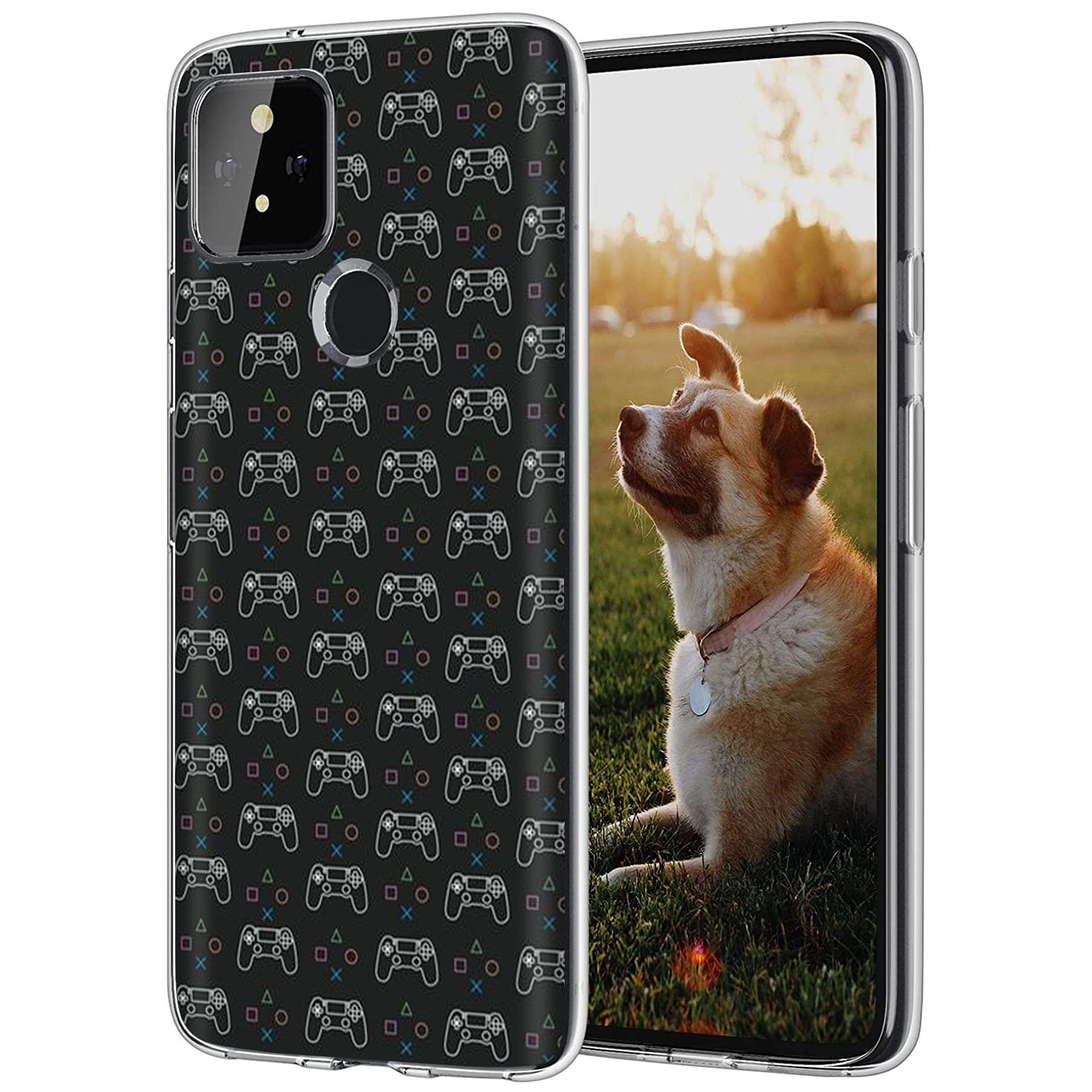 VIBECover Slim Case for Google Pixel 5 - Total Guard Flex TPU Protective Cover with Game Controller Design | Perfect for Gaming, Daily Use & Travel Protection
