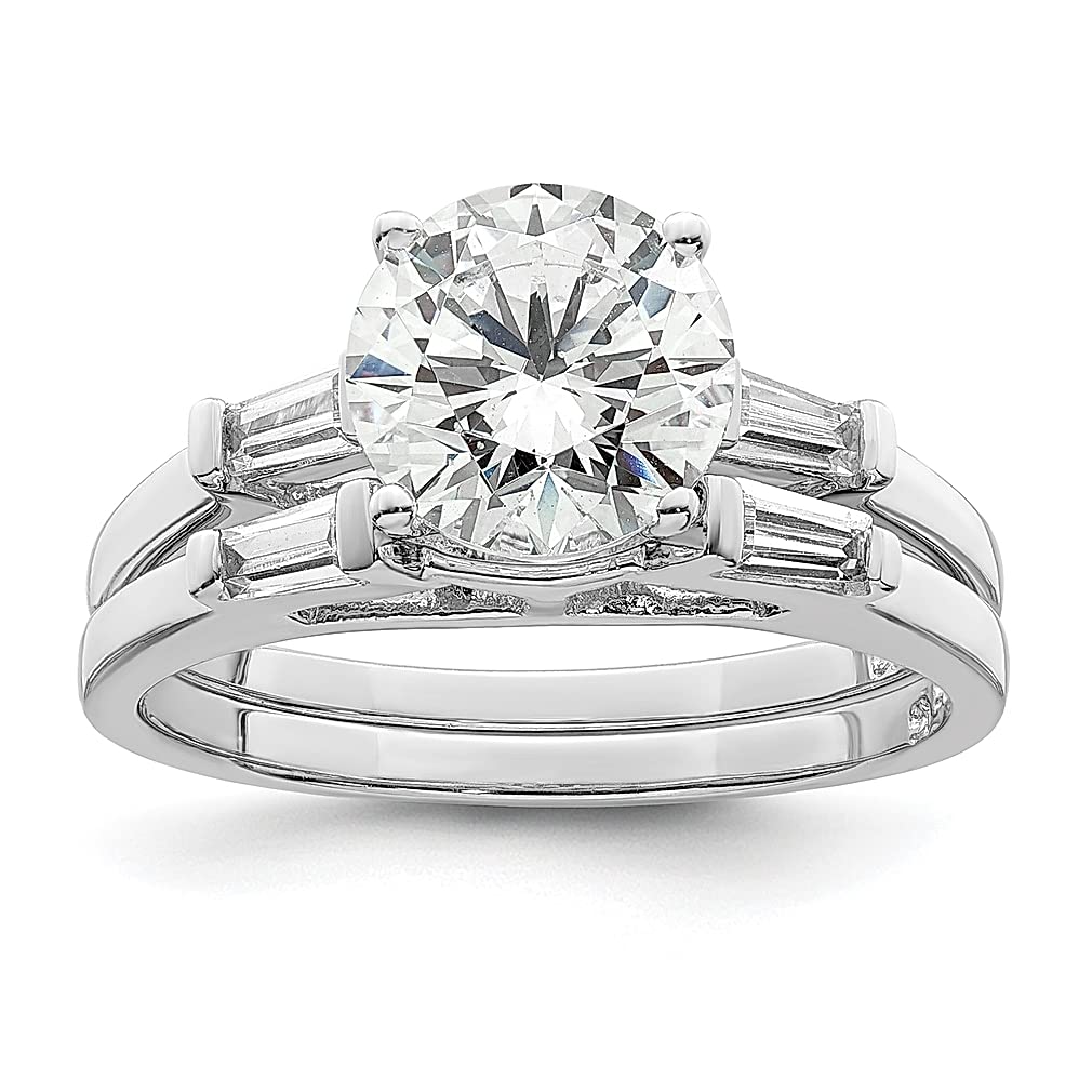 925 Sterling Silver Cubic Zirconia Wedding Ring Set for Women - Elegant Two-Piece Engagement Band with CZ Stones - Perfect Gift for Her, Anniversary & Bridal Jewelry