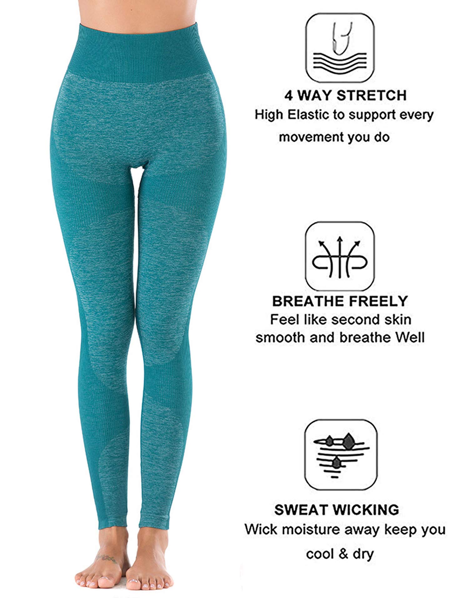 Women's High Waisted Seamless Leggings - Tummy Control Workout Yoga Pants with Butt Lifting & Compression for Gym, Running, Lounge & Everyday Wear