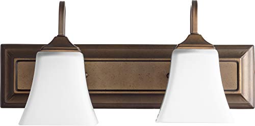 5104-2-86 Transitional Two Light Vanity in Bronze/Dark Finish - Modern Bathroom Lighting Fixture for Vanity Mirror, Perfect for Master Bath or Powder Room Decor