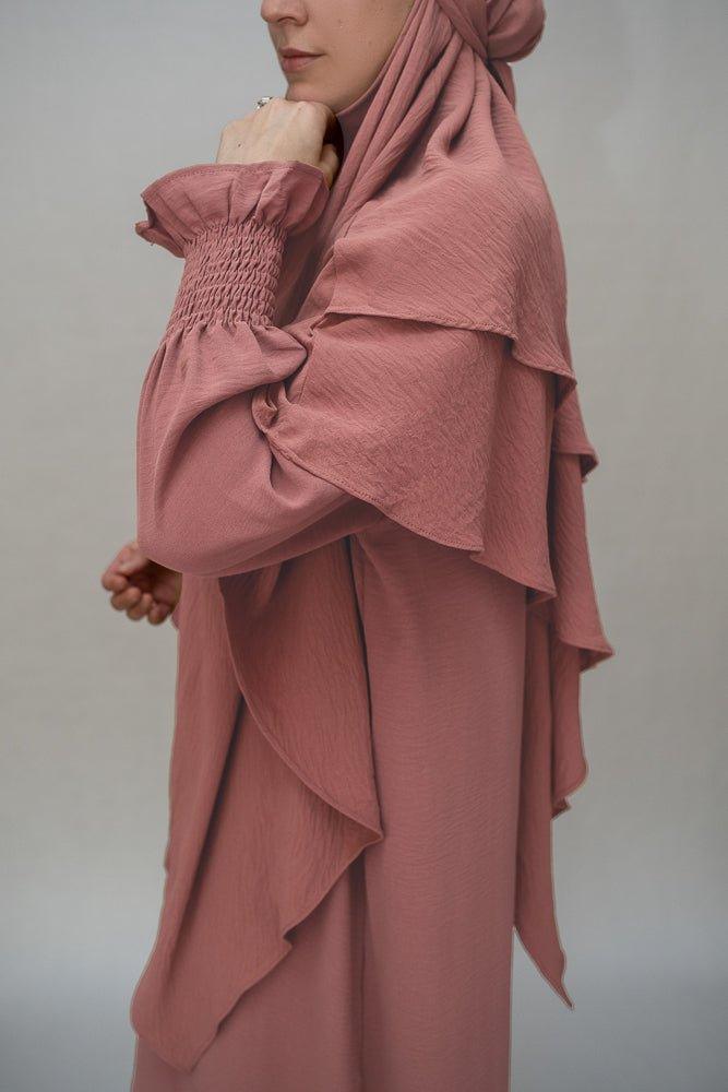 Pinky Two Layer Khimar Niqab - Islamic Face Veil for Women - Perfect for Prayer, Modest Fashion, and Everyday Wear