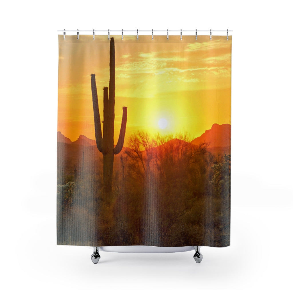 Desert Scene Shower Curtain - Waterproof Bathroom Decor for Modern Homes | Perfect for Spa-Like Showers & Boho Chic Bathrooms