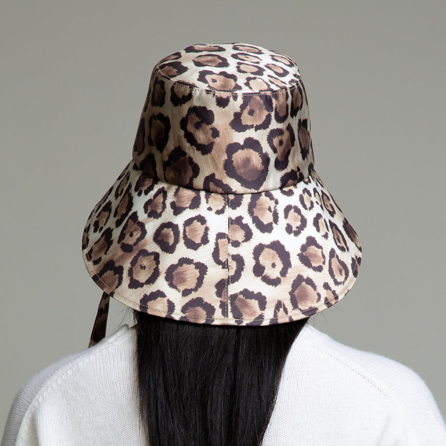 Ally Leopard Print Foldable Bucket Hat for Women - Lightweight Travel Sun Hat for Beach, Hiking & Outdoor Activities