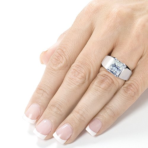 Kobelli Radiant-Cut Moissanite Solitaire Engagement Ring 2.75 CTW in 14K White Gold - Perfect for Proposals, Weddings & Anniversary Gifts