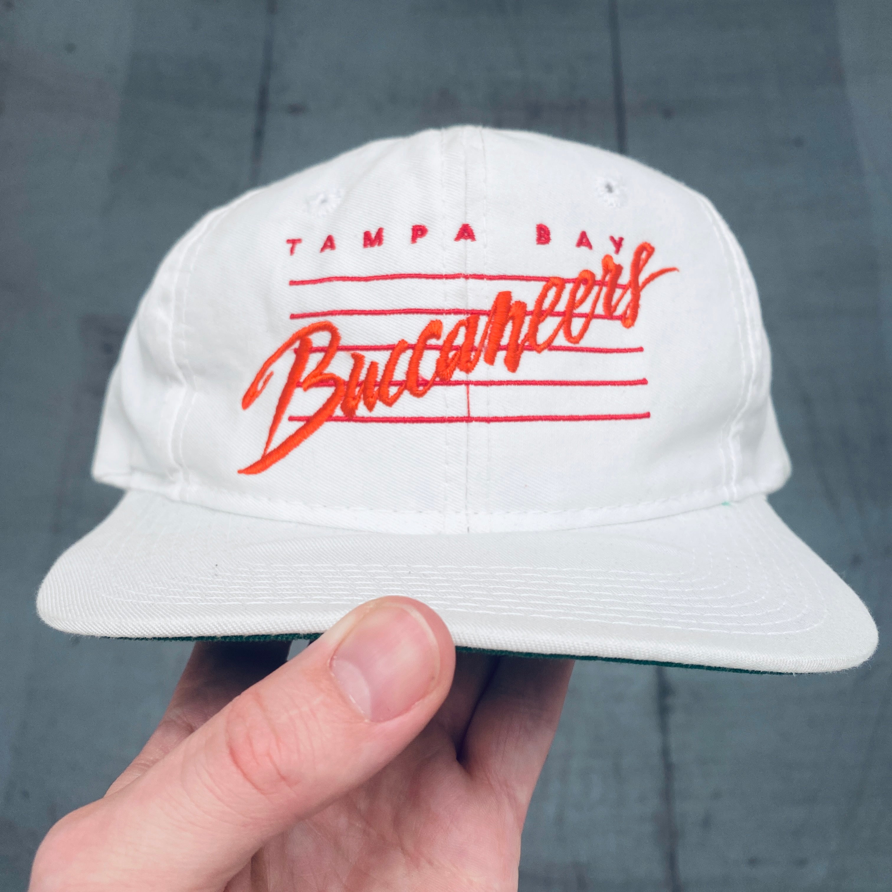 Tampa Bay Buccaneers Vintage 1990s Embroidered Script Snapback Hat | NFL Football Fan Cap | Perfect for Game Day & Sports Collectors