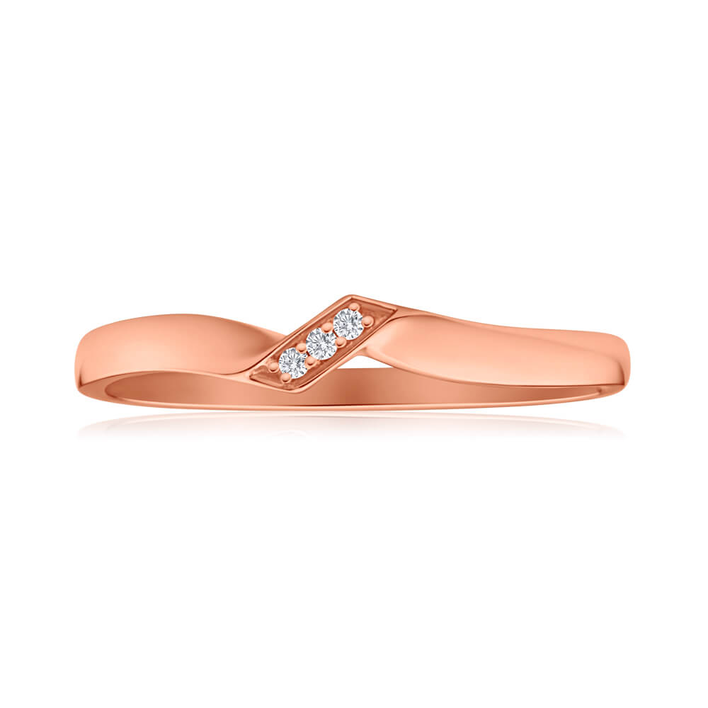 9ct Rose Gold Diamond Ring for Women - Elegant & Durable Wedding, Engagement, or Anniversary Jewelry Gift