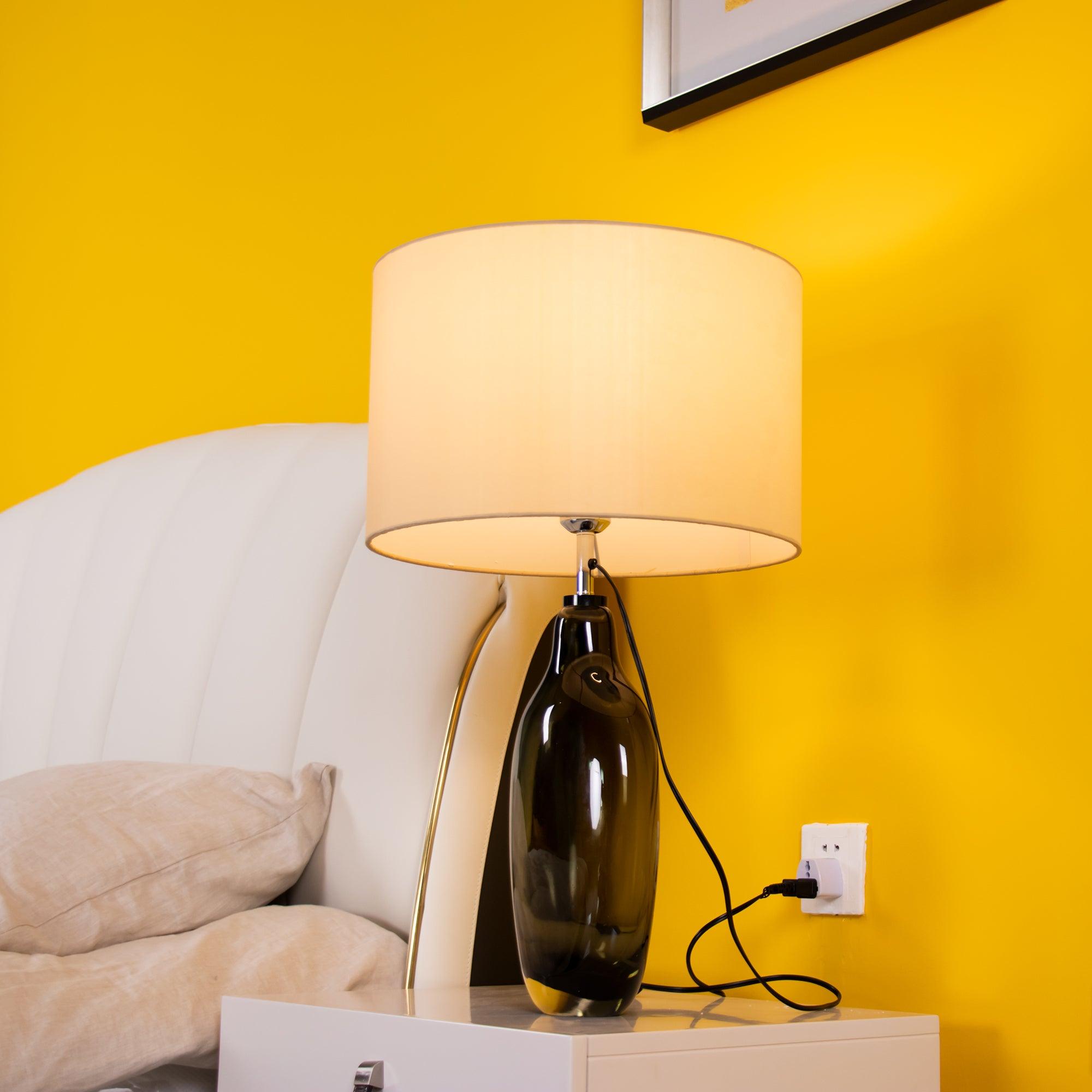 Elegant Glazed Crystal Table Lamp - Modern Home Decor for Living Room, Bedroom & Office - Perfect for Ambient Lighting & Stylish Interior Design