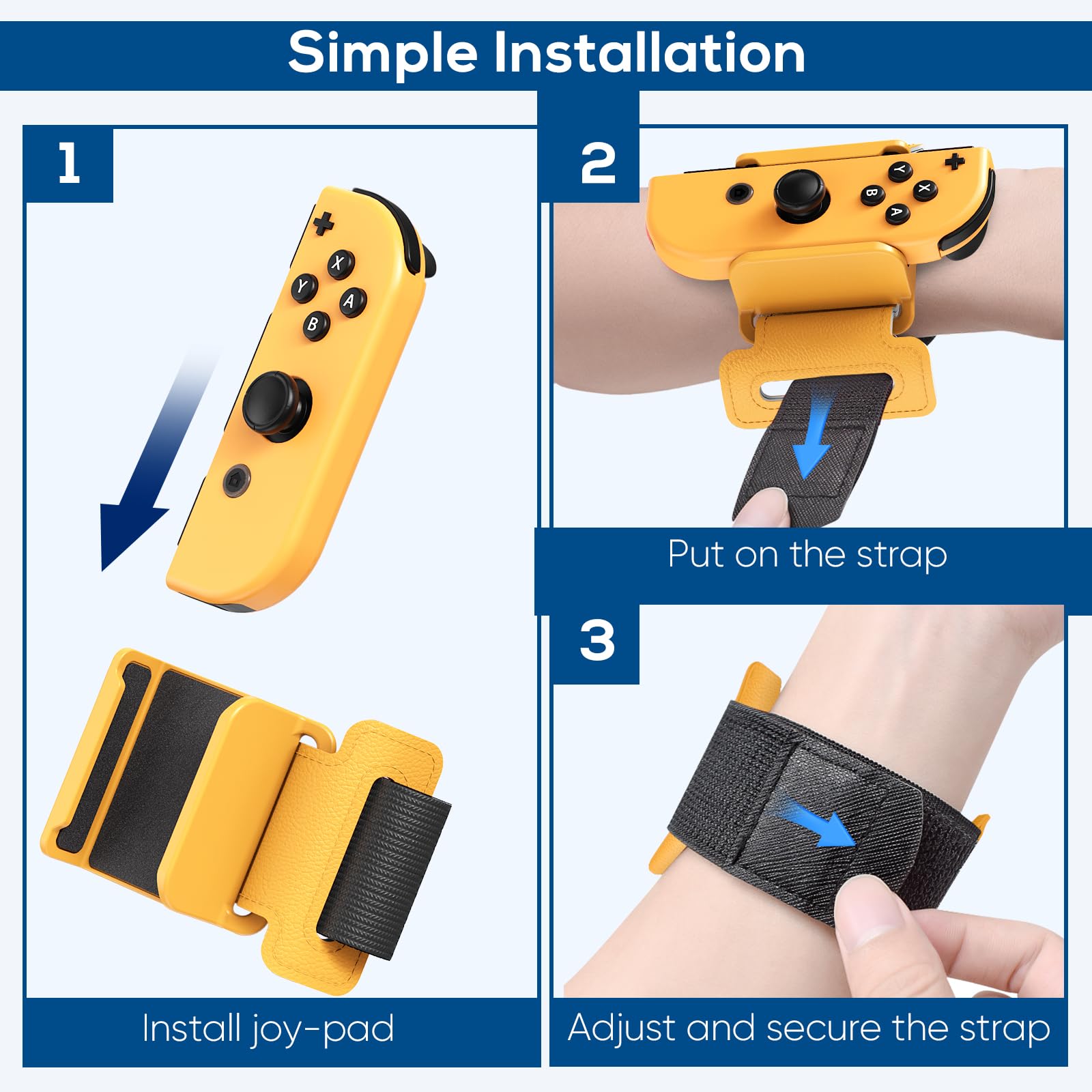 Auarte 4 Pack Adjustable Wrist Bands for Just Dance 2025 2024 2023 2022 2021 - Compatible with Nintendo Switch/Switch OLED Joycon - Elastic Fitness Straps for Zumba, Burn It Up & Dance Workouts - Perfect for Gaming, Exercise & Dance Parties
