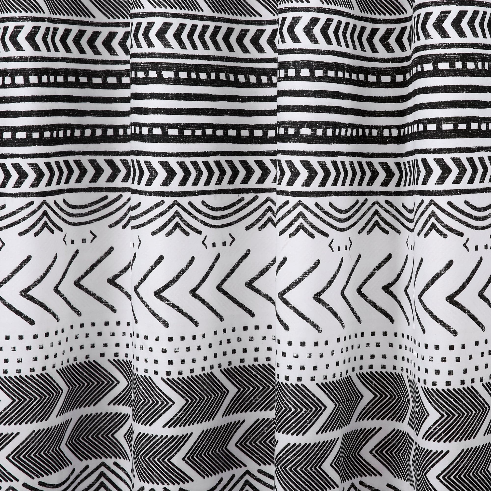 Hygge Geo Shower Curtain - Waterproof Bathroom Decor with Modern Geometric Pattern - Perfect for Cozy Home Spa & Scandinavian Style Bathrooms