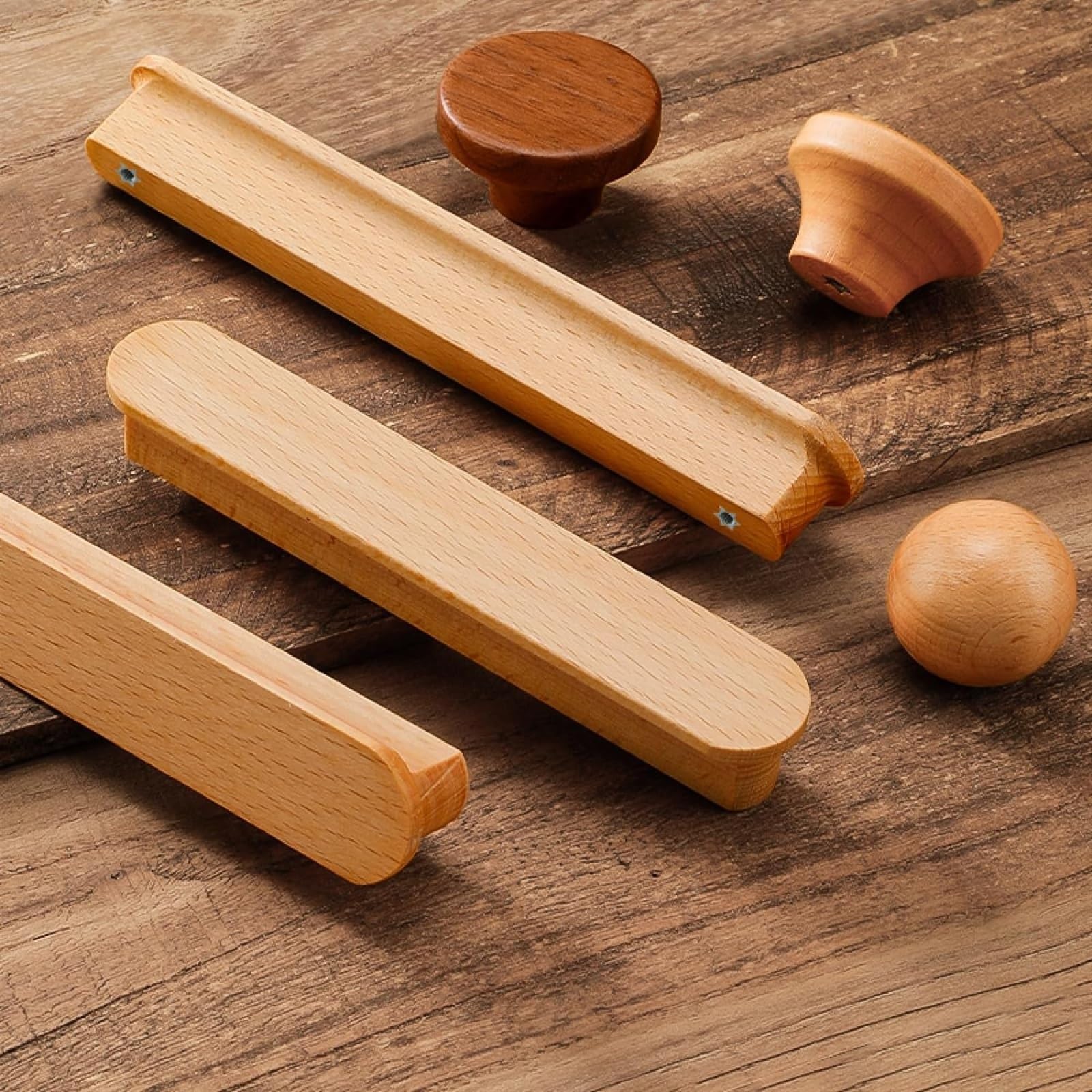 Wooden Cabinet Knobs & Drawer Pulls 2-Pack - Wardrobe & Dresser Handles for Home Decor