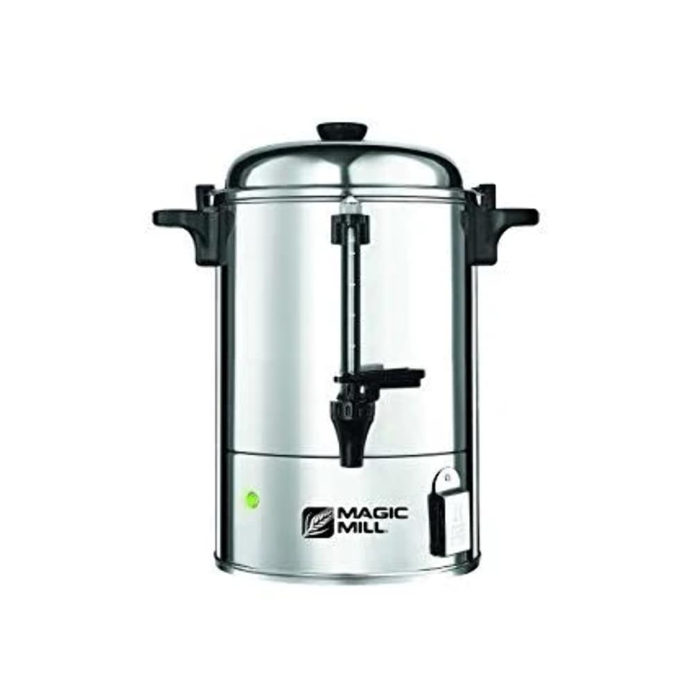 Magic Mill Stainless Steel Hot Water Urn - 35 Cup Capacity (2.6 Gallon) for Coffee, Tea & Catering - Commercial & Home Use for Parties, Events & Large Gatherings