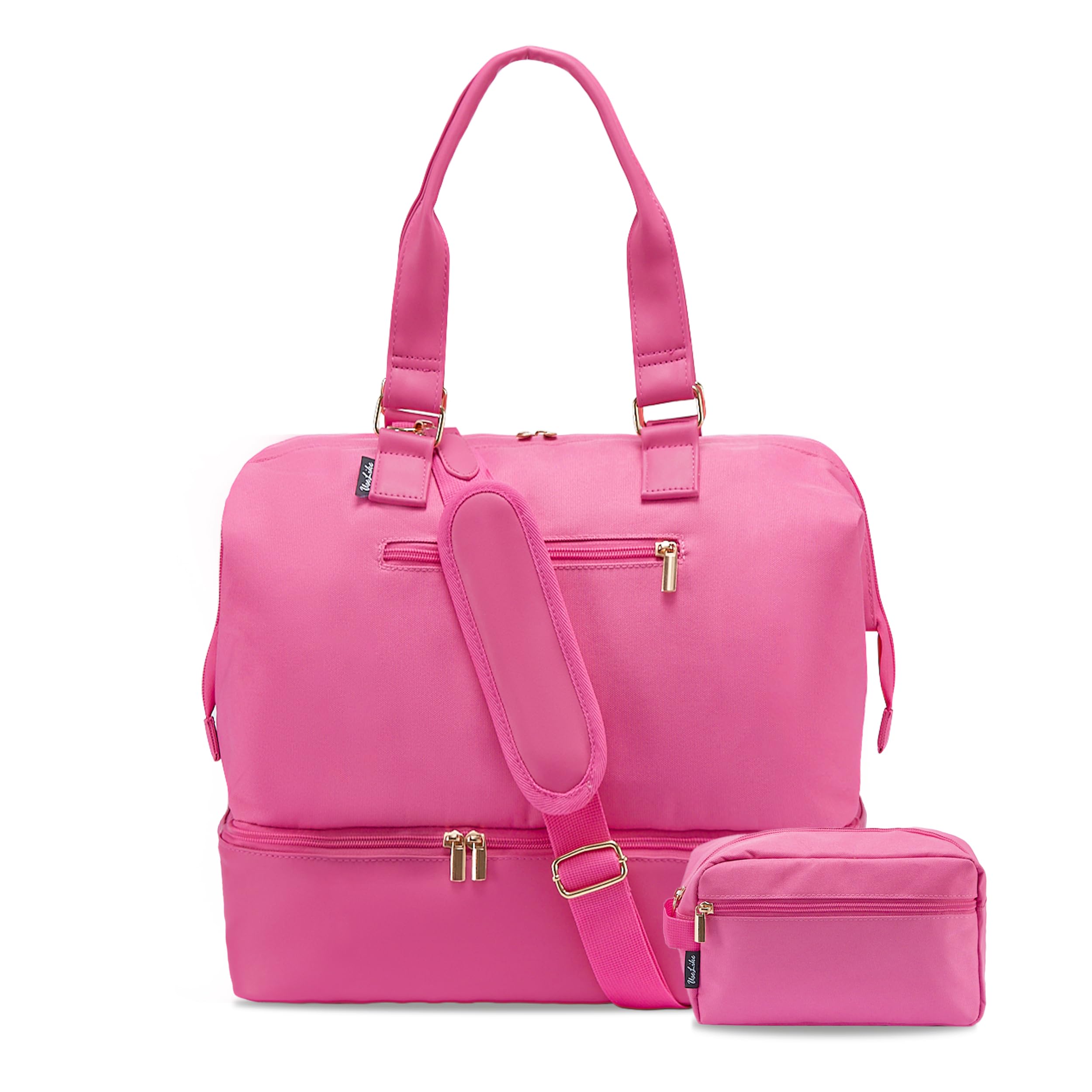 Stylish Women's Weekender Bag - Large Travel Duffel with Shoe Compartment & Toiletry Pouch | Perfect Carry-On Overnight Bag for Weekend Getaways, Gym, Hospital Labor & Delivery, Business Trips