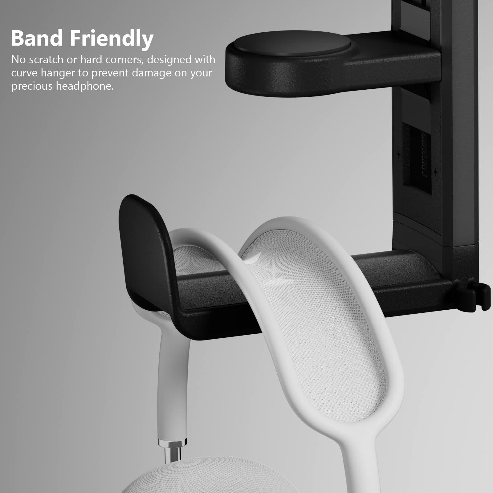360° Swivel Adjustable Clamp-on Headphone Stand with Cable Organizer - 2 Pack Black Under Desk Gaming Headset Holder for PC, PS5, Xbox - Perfect for Home Office & Gaming Setup
