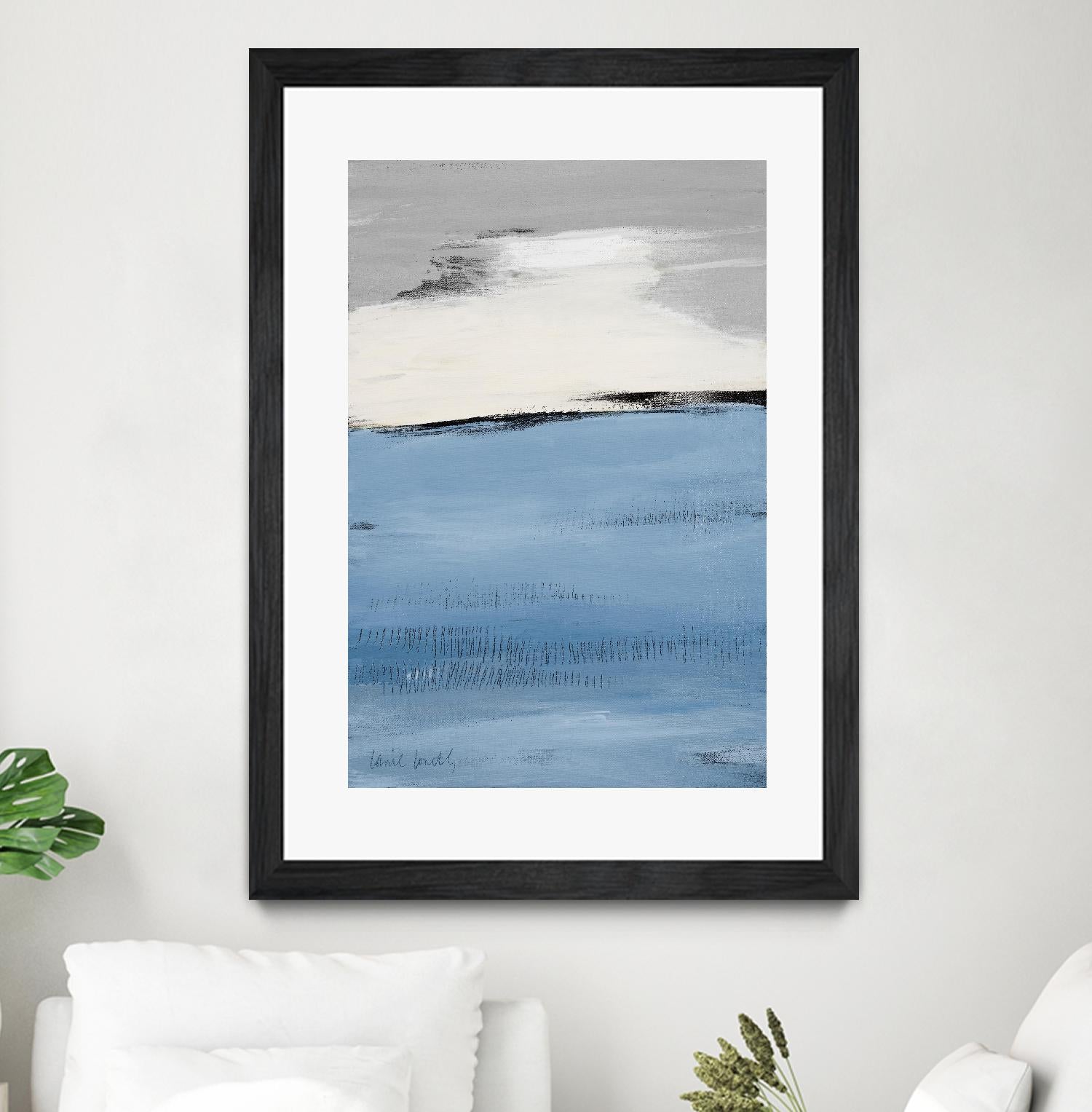 Blue Flatlands II - Premium Abstract Wall Art Canvas Print for Modern Home & Office Decor | Perfect for Living Room, Bedroom, or Workspace