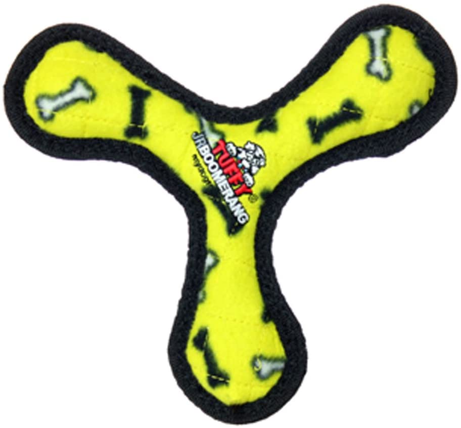 Tuffy Ultimate Jr Bowmerang - Durable Dog Chew Toy for Aggressive Chewers | Interactive Fetch & Tug-of-War Toy for Medium Dogs | Perfect for Outdoor Play & Training