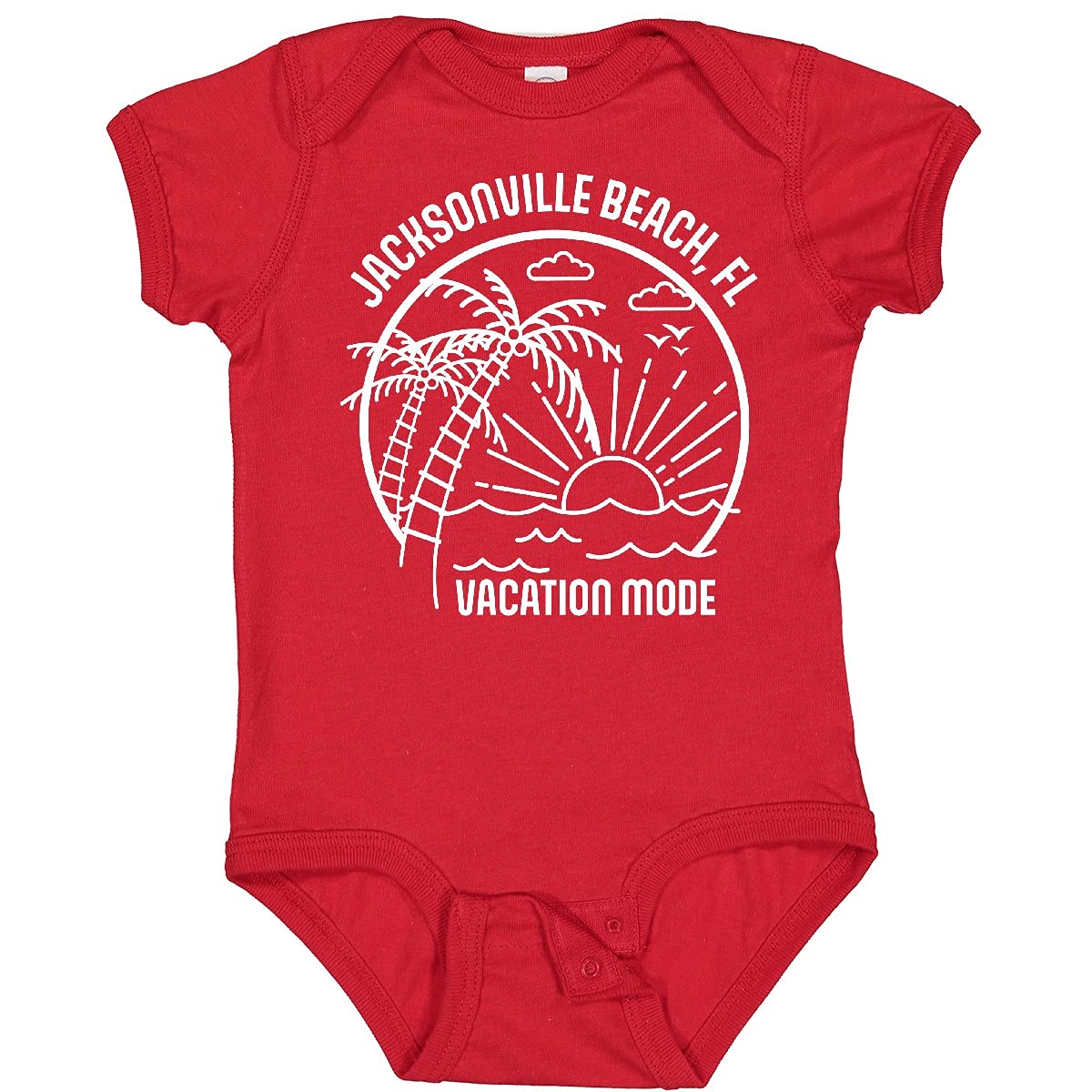 Inktastic Summer Vacation Mode Jacksonville Beach Florida Baby Bodysuit - Cute Infant Onesie for Beach Trips, Family Vacations & Florida Travel Souvenirs