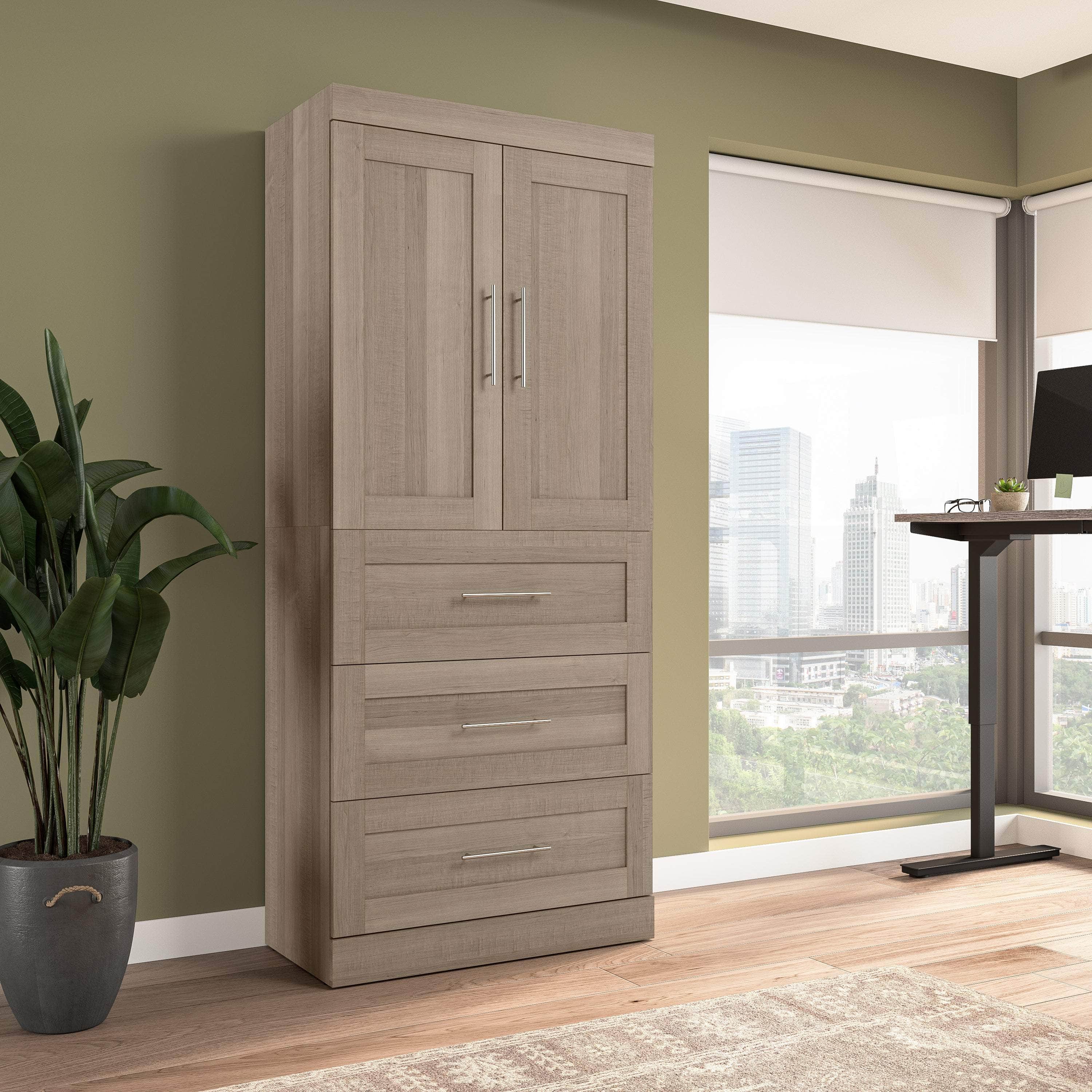 36W Wardrobe with 3 Drawers - 5 Color Options for Bedroom, Closet & Storage Organization | Space-Saving Furniture for Small Apartments