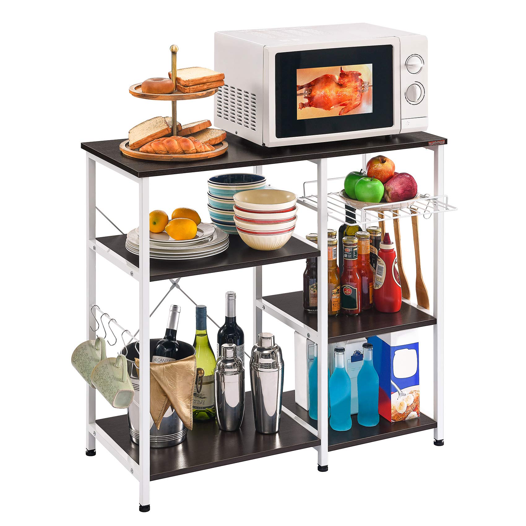 Mr IRONSTONE 3-Tier Kitchen Baker's Rack with Microwave Stand - 35.5