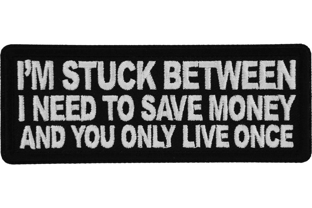 Save Money or YOLO Motivational Iron-On Patch - Fun DIY Sewing Applique for Jackets, Bags & Denim - Perfect for Budgeting Reminders & Self-Expression