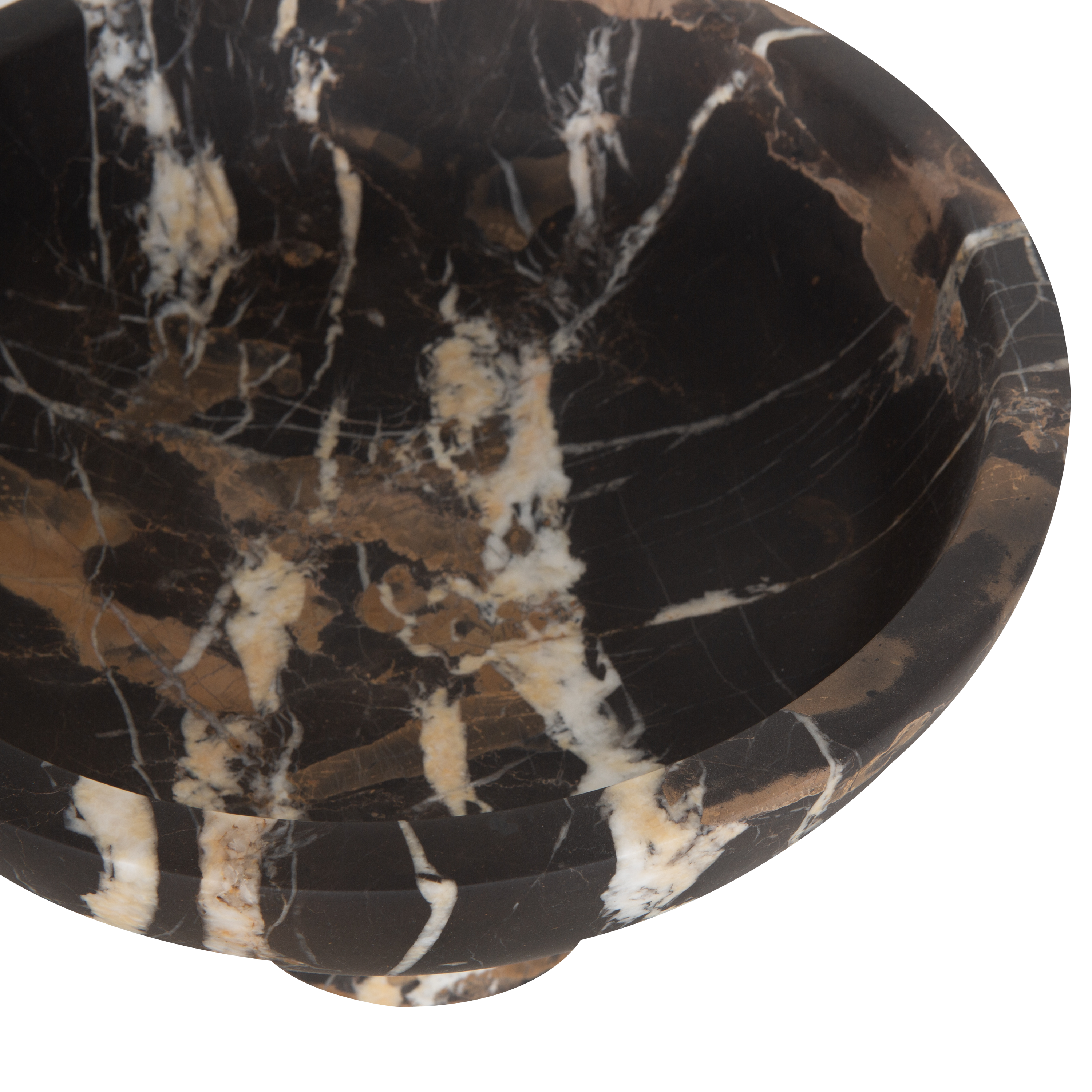 Elegant Marble Footed Bowl - Handcrafted Stone Serving Dish for Fruit, Salad & Desserts - Perfect for Dining Table Centerpiece & Home Decor