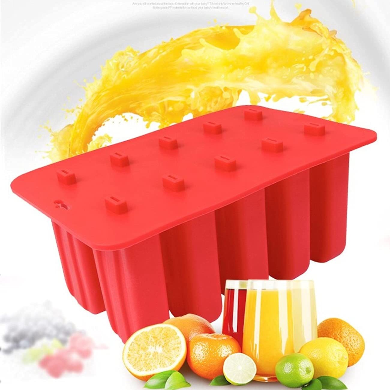 Premium Silicone Ice Molds Set - 10 Popsicle Shapes with 62 Wooden Sticks, BPA-Free Food Grade for Ice Cream, Yogurt & DIY Frozen Treats - Perfect for Summer Parties, Kids Snacks & Healthy Desserts