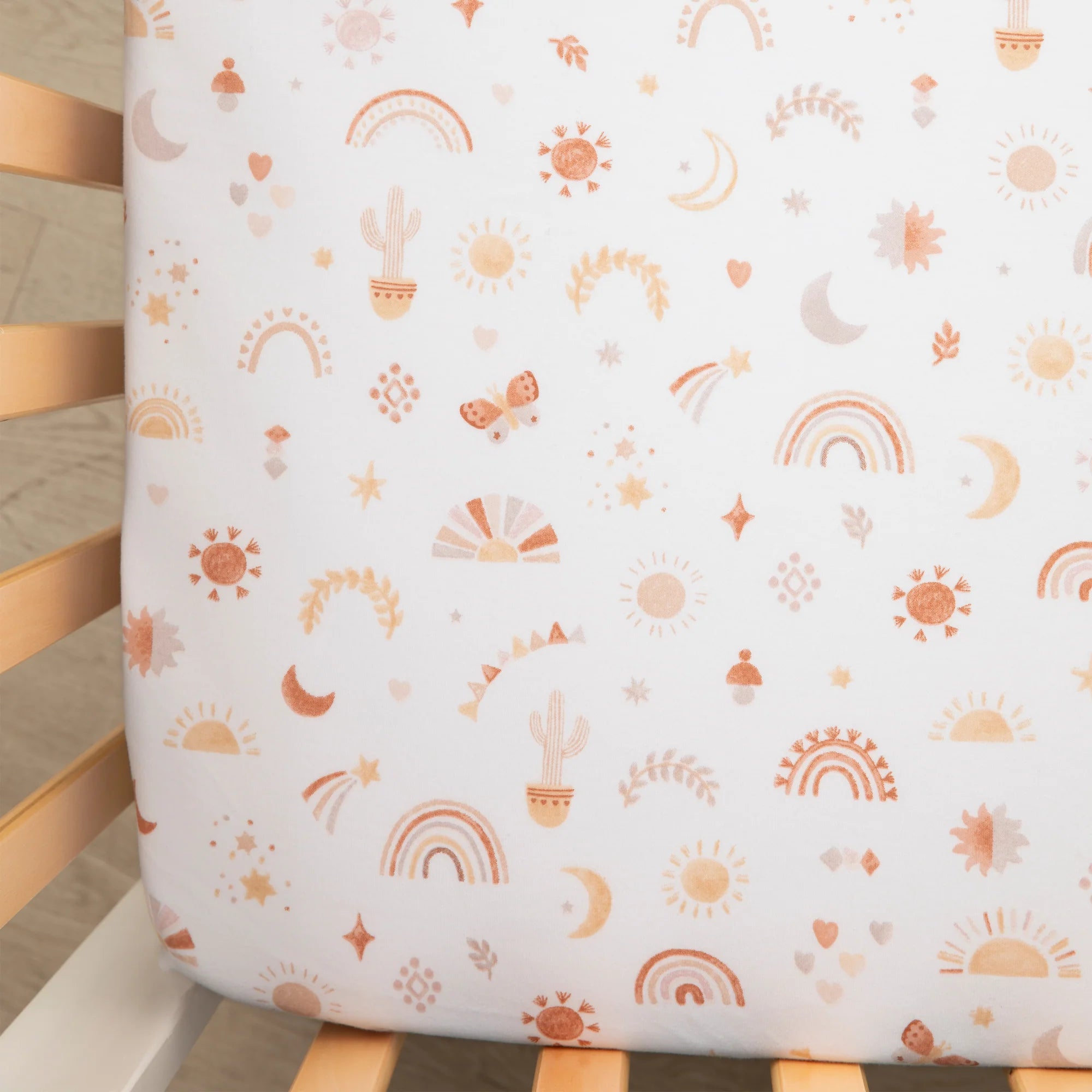 Organic Jersey Cotton Fitted Sheets 2 Pack - Soft Breathable Crib Sheets for Baby - Perfect for Nursery, Daycare & Travel Use