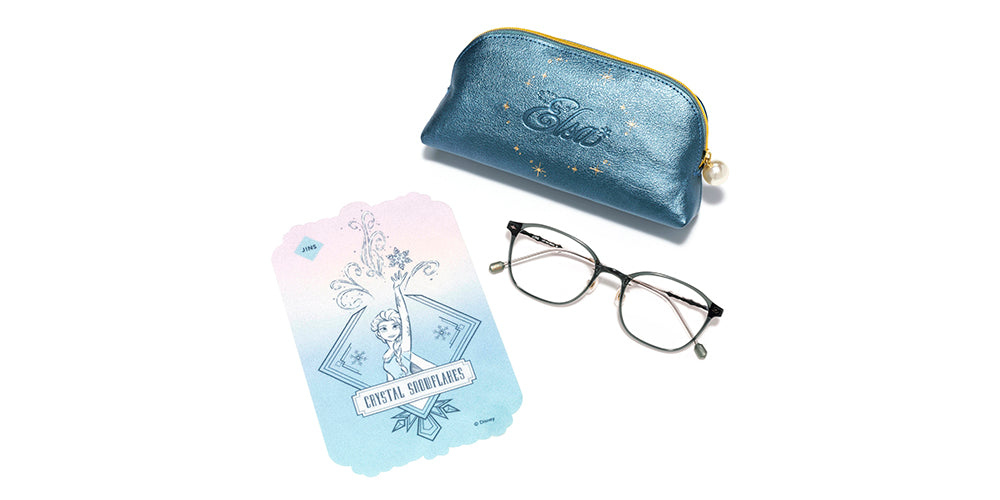JINS x Disney Frozen Elsa 050 Eyeglasses - Blue Light Blocking, UV Protection for Kids & Adults - Perfect for Reading, Gaming, and Screen Time