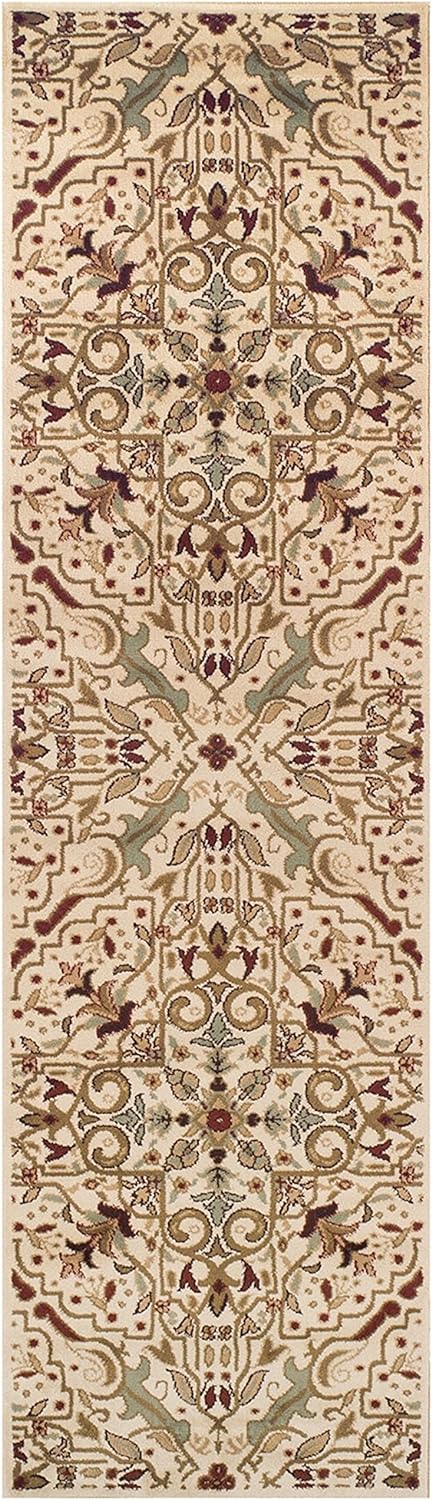 Camille Floral Medallion Scroll Traditional Indoor Area Rug - Non-Slip Living Room Carpet, Bedroom Runner for Home Decor